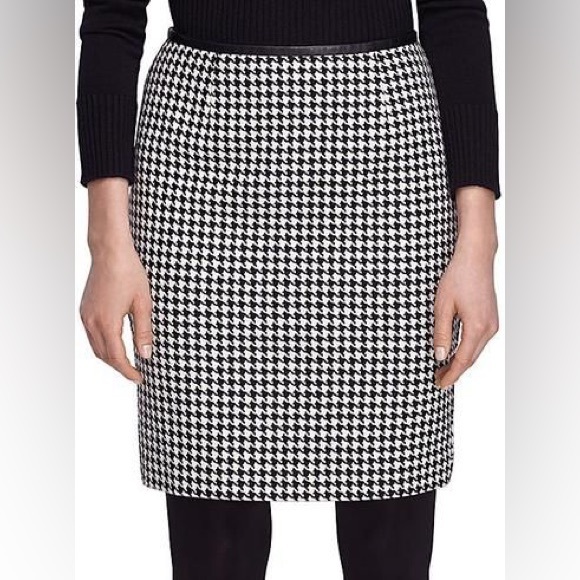 Brooks Brothers Wool Houndstooth Pencil Skirt Sz 2 - Picture 1 of 10
